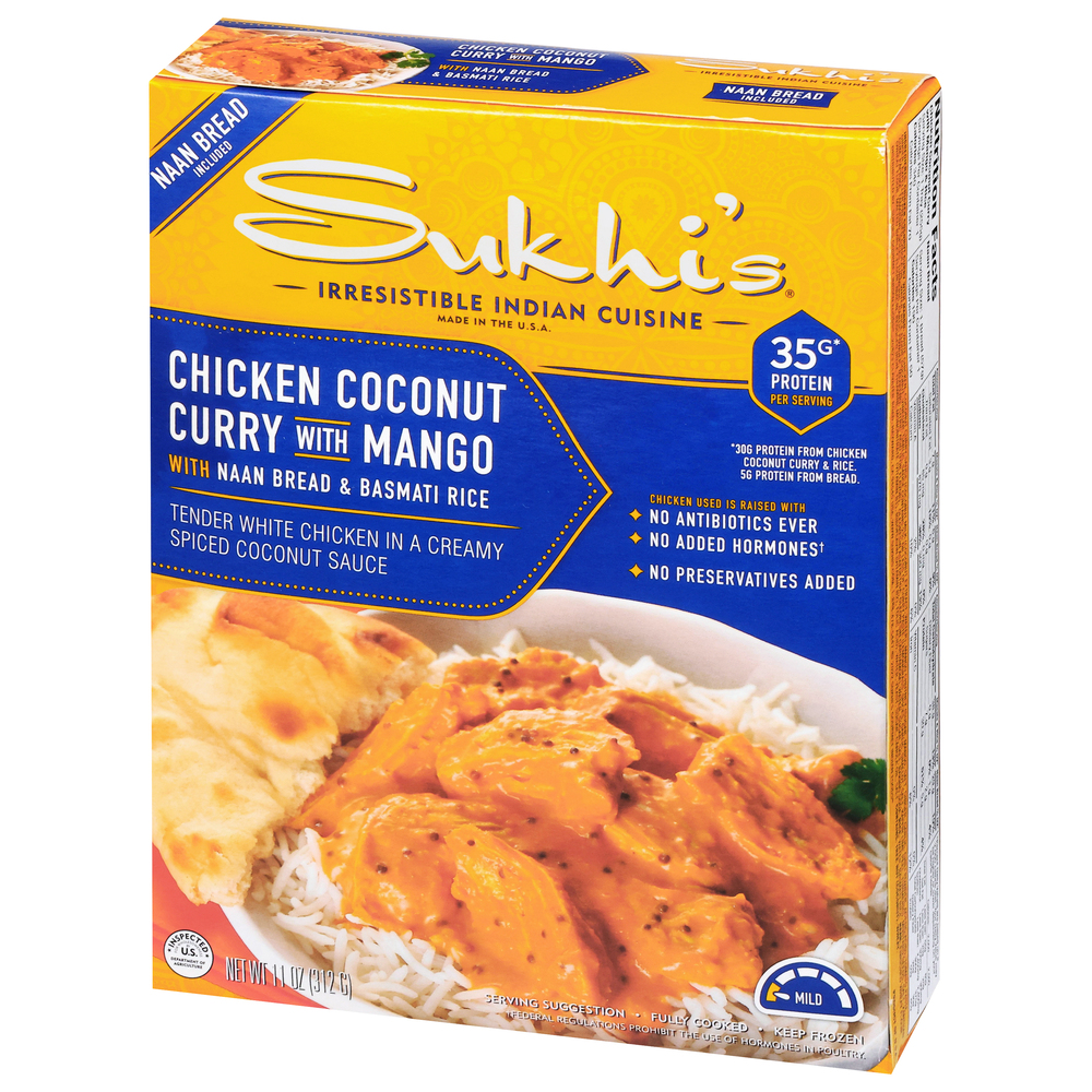 Sukhi S Indian Frozen Meal Chicken Coconut Curry With Naan Basmati