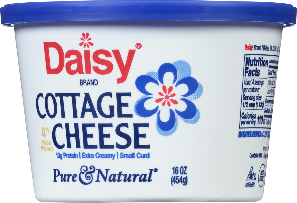 Daisy Pure Natural Cottage Cheese Small Curd 4 Milkfat Minimum