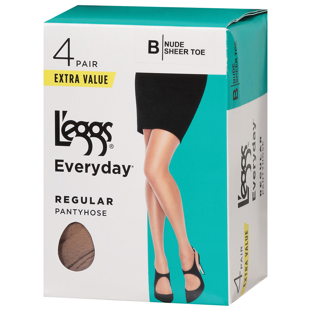 L Eggs Everyday Pantyhose Regular Nude B Extra Value Front Right
