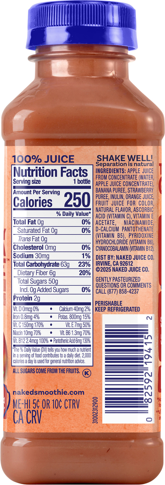 Naked Boosted Strawberry Banana Machine Smoothie Planogram Right