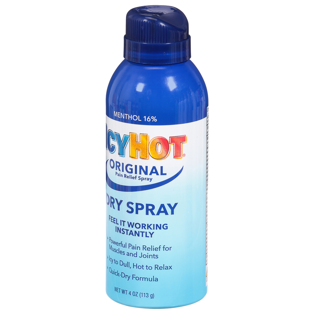 Icy Hot Pain Relief Spray Original Dry Front Right Elevated