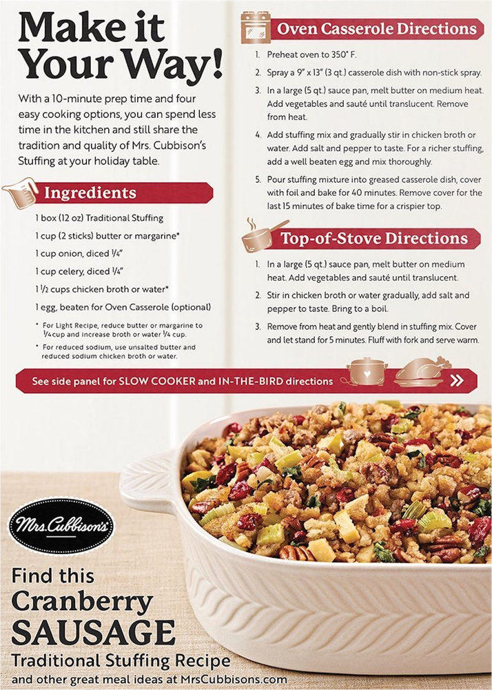 mrs cubbison's classic seasoned dressing Mrs. Cubbison's Stuffing, Traditional, Seasoned