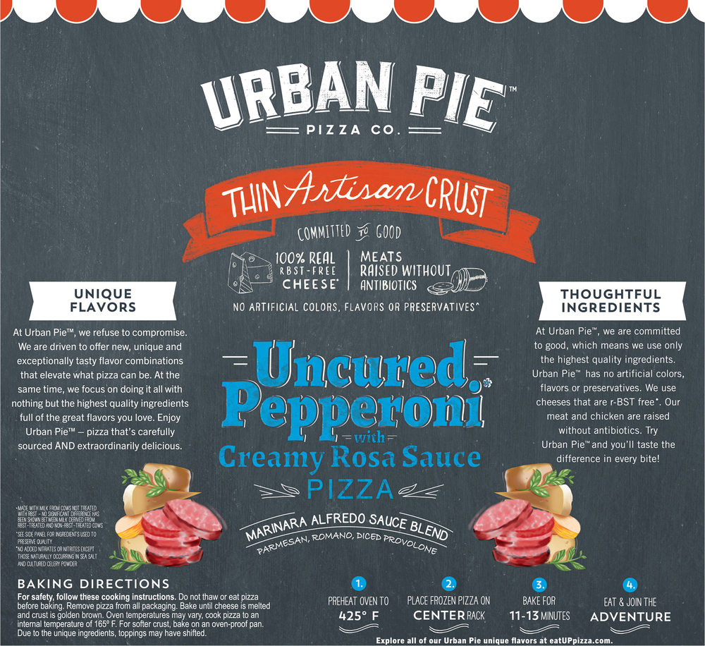 Urban Pie Pizza Co. Pizza, Thin Artisan Crust, Uncured Pepperoni