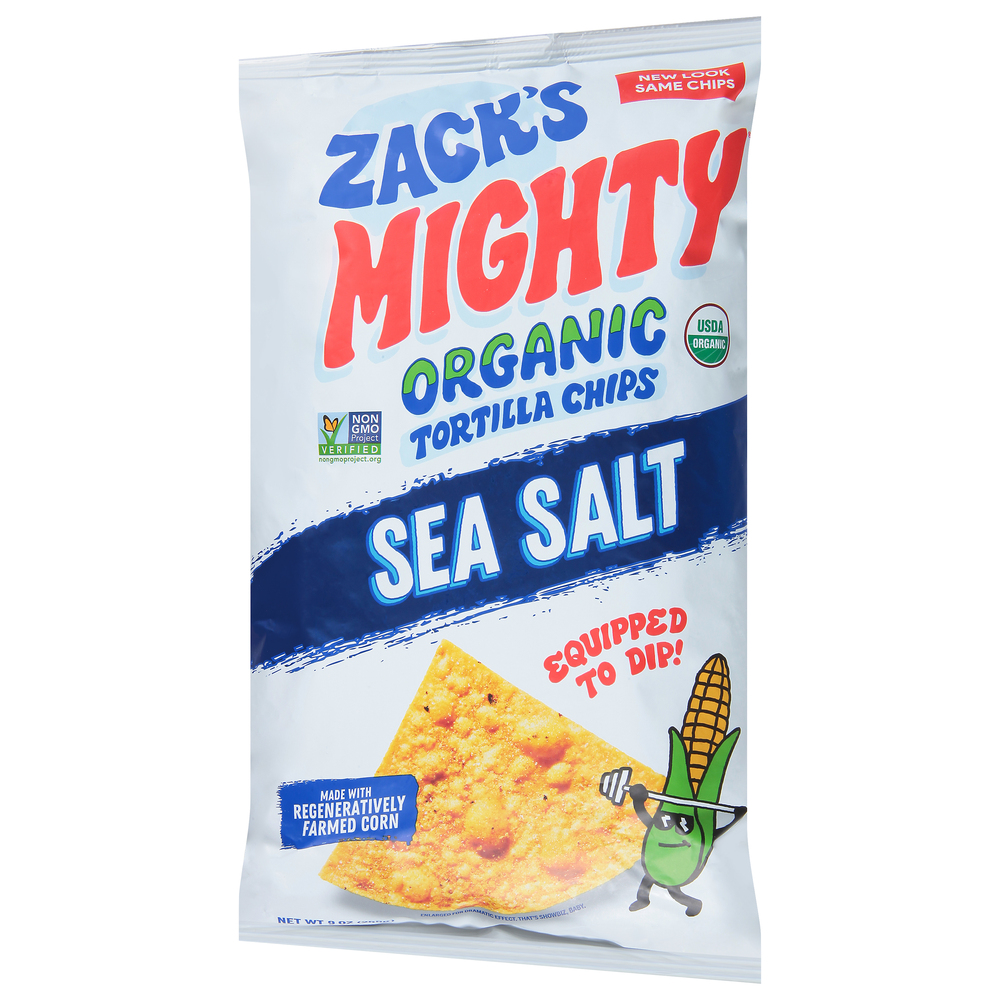 Zack's Mighty Tortilla Chips, Organic, Sea Salt, Organic