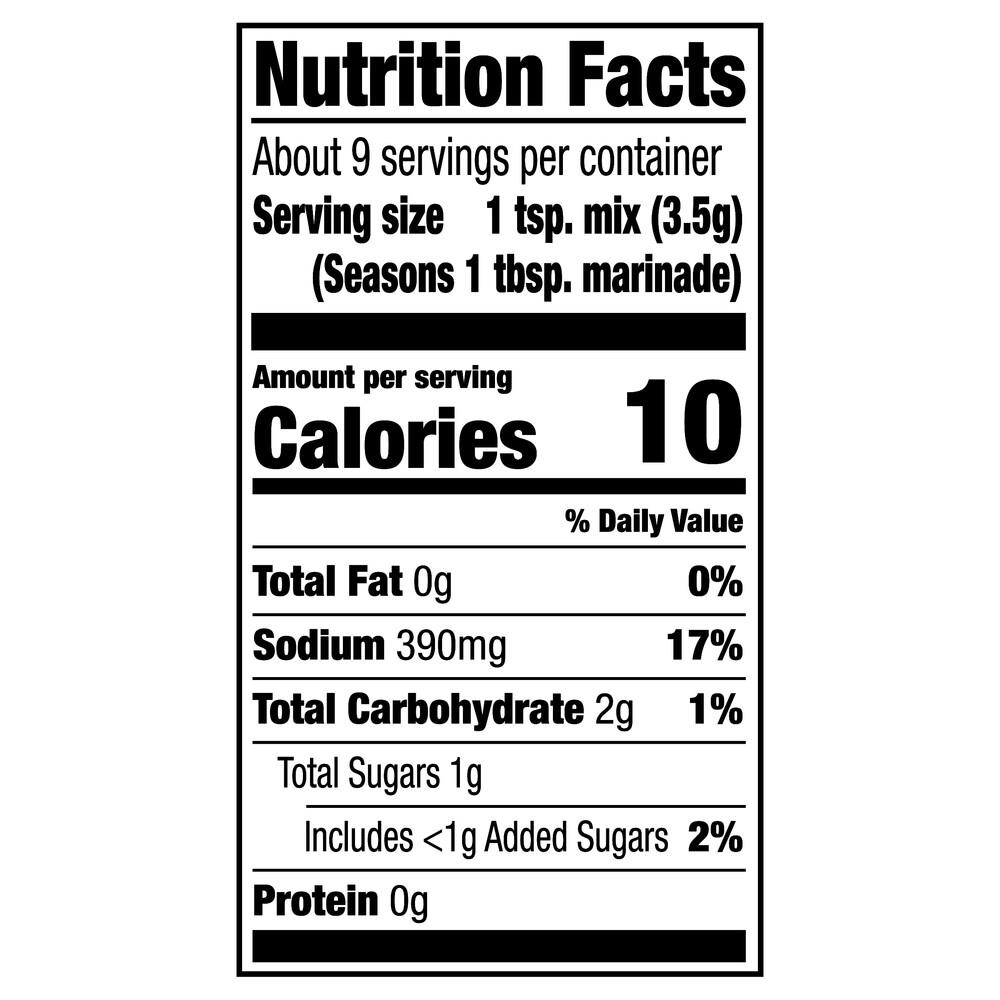 McCormick Grill Mates Grill Mates Mojito Lime Marinade MixNutritionFacts