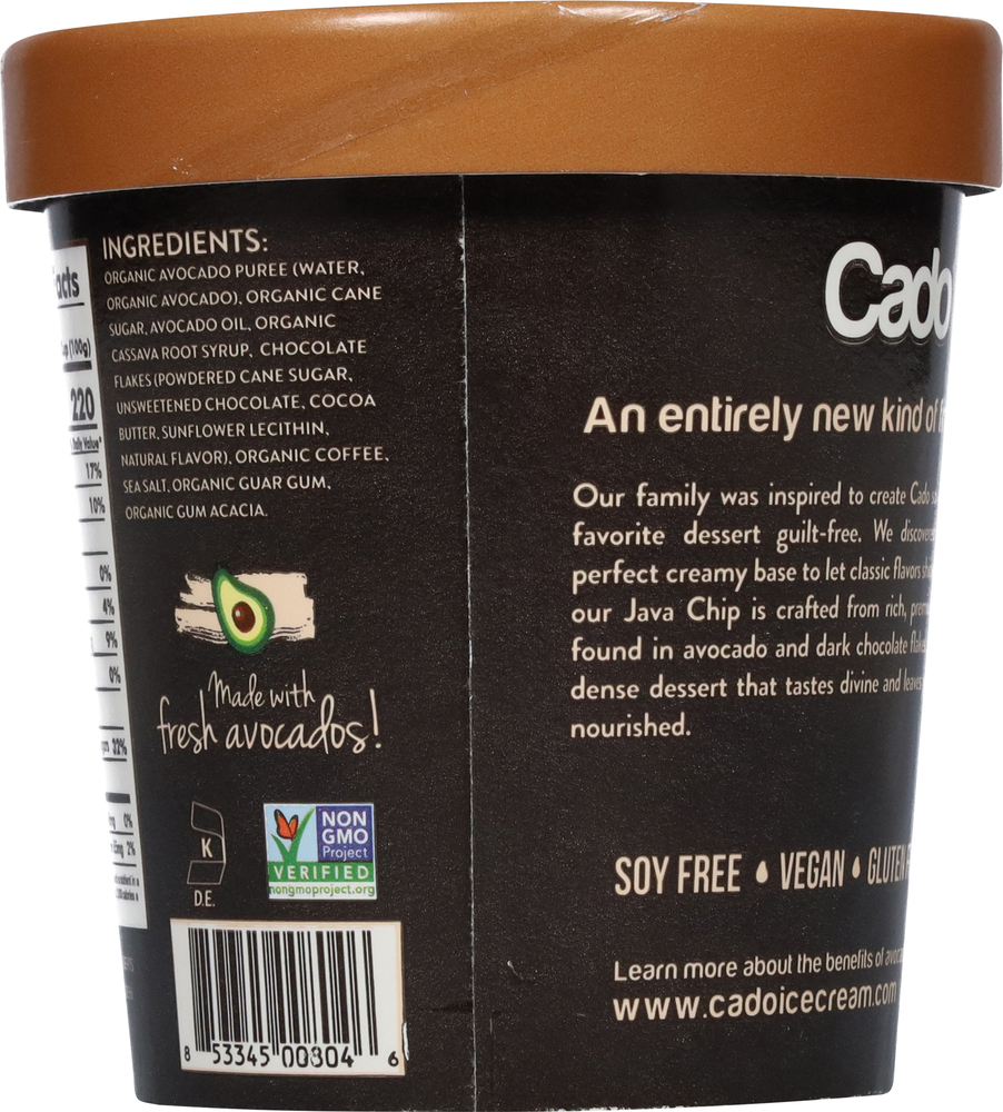 Cado Avocado Frozen Dessert, Dairy-Free, Java Chip