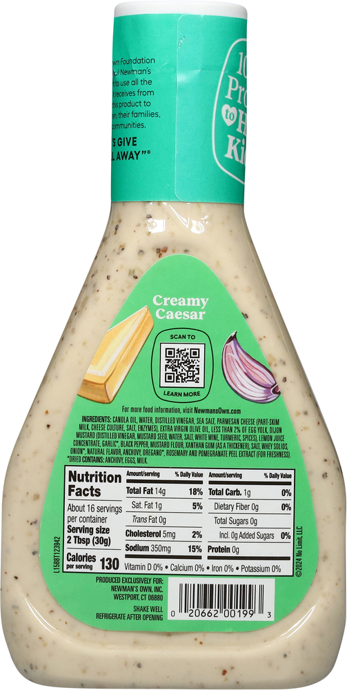 Newman's Own Dressing, Creamy CaesarPlanogramBack