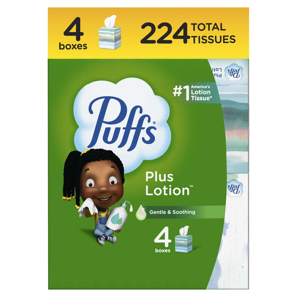 Puffs Plus Puffs Plus Lotion Facial Tissue, 4 CountMain