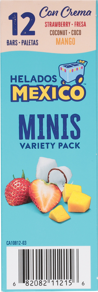 Helados Mexico Ice Cream Bars, Strawberry/Coconut/Mango, Minis, Variety Pack-Planogram-Right