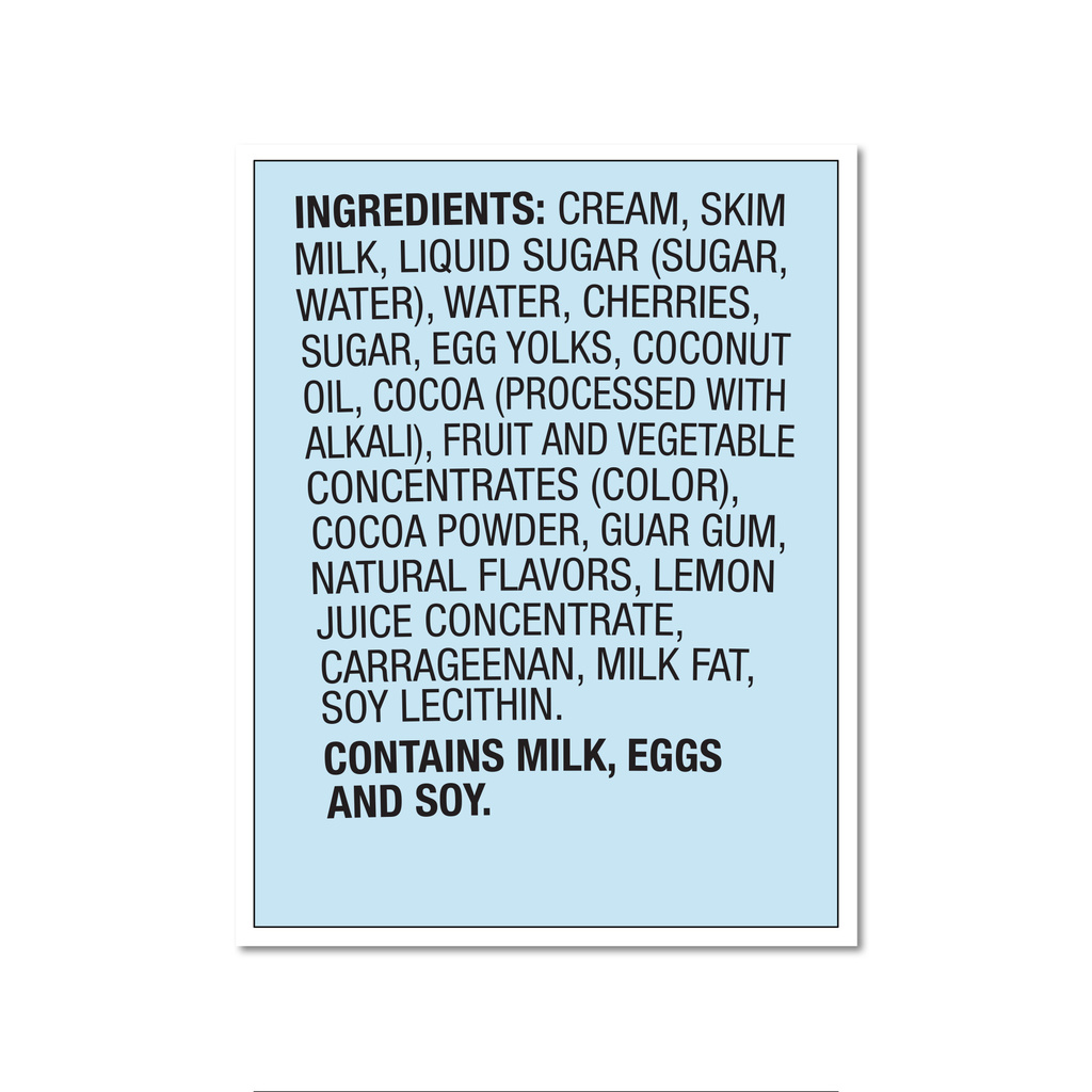 Ben & Jerry's Ice Cream, Cherry GarciaIngredients