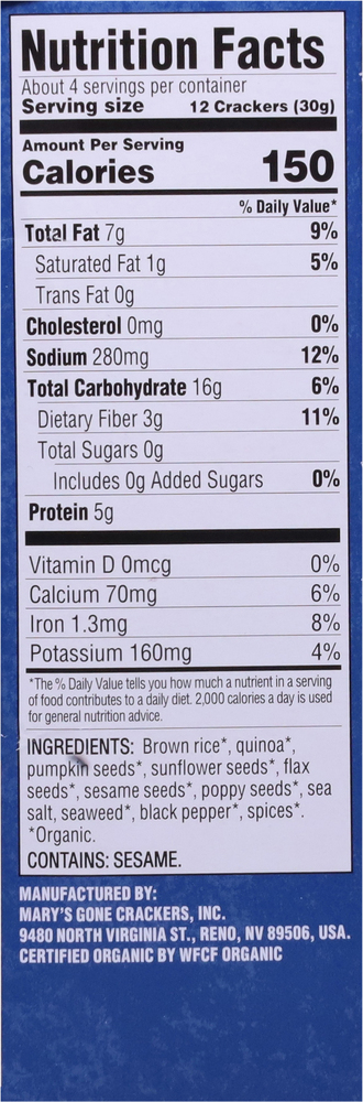 m&s super seed crackers nutritional information
