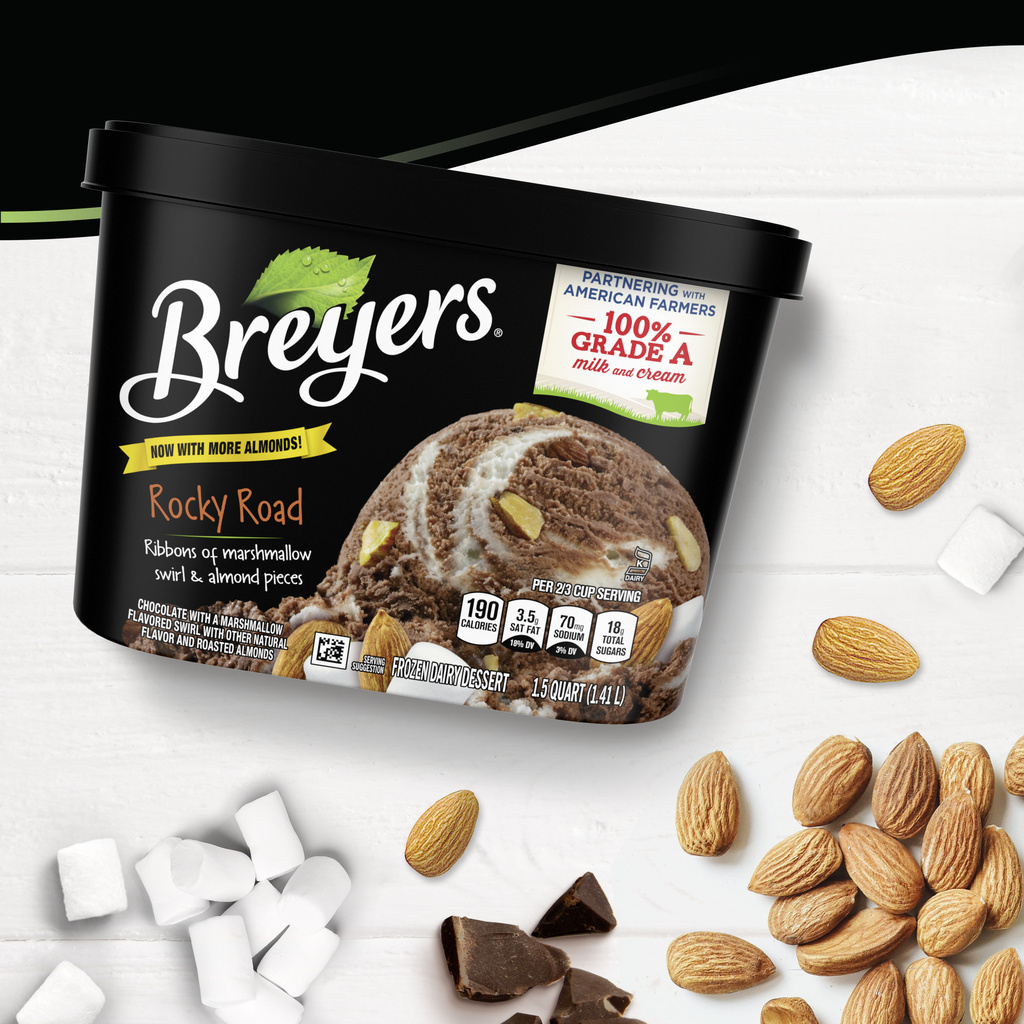Breyers Frozen Dairy Dessert, Rocky RoadIngredients
