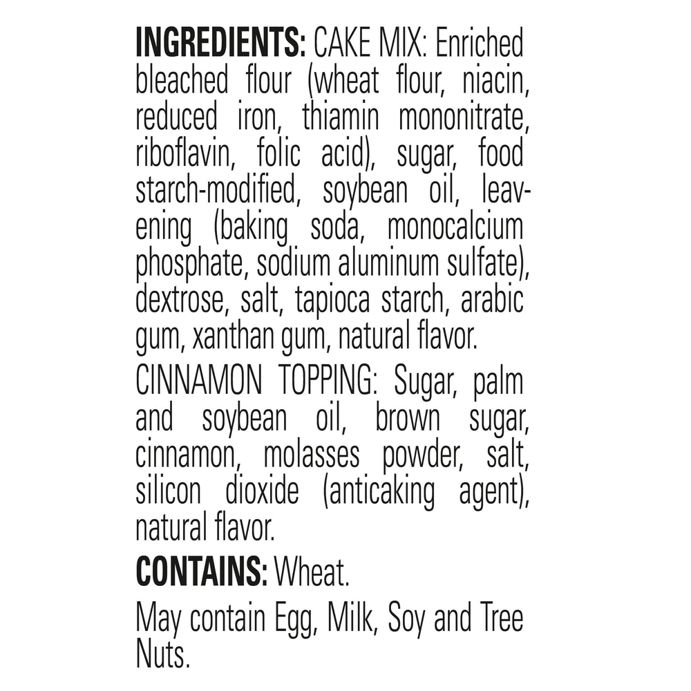 Krusteaz Cinnamon Swirl Crumb Cake & Muffin Mix-Ingredients