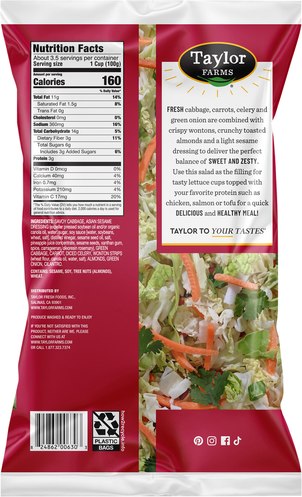 Taylor Farms Asian Chopped Salad KitPlanogramBack