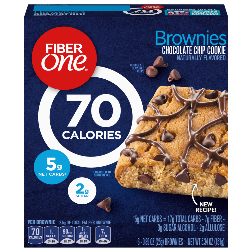 Fiber One Brownies, Chocolate Chip Cookie-Main