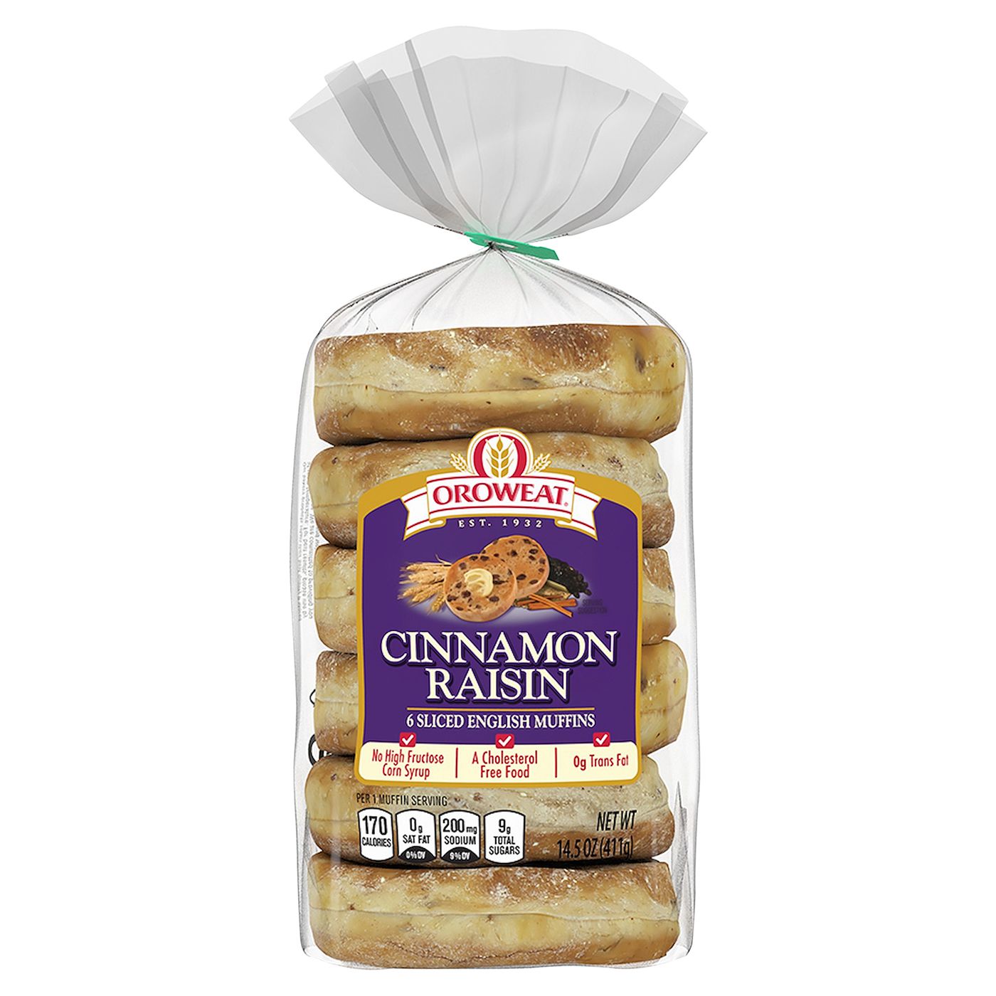 Oroweat English Muffins, Cinnamon Raisin, SlicedMain