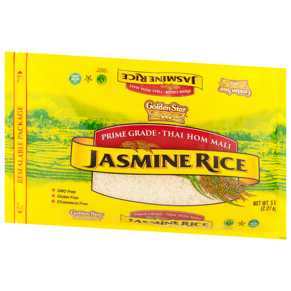Golden Star Rice, Jasmine, Prime Grade-Front-Right-Elevated
