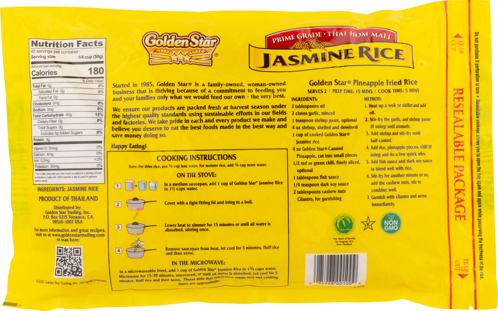 Golden Start Rice Golden Star Jasmine Rice-Planogram-Back