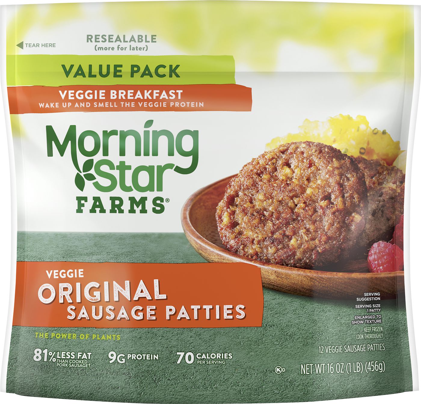 MorningStar Farms Sausage Pattes, Original, Value Pack-Main