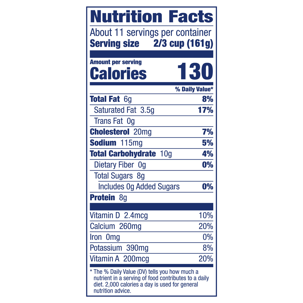 Mountain High Yoghurt Whole Milk Plain Original Nutrition Facts