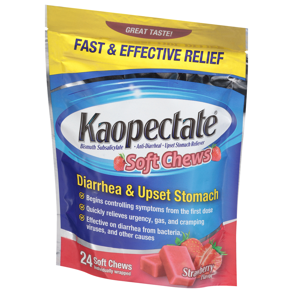 Kaopectate Diarrhea Upset Stomach Strawberry Flavor Soft Chews