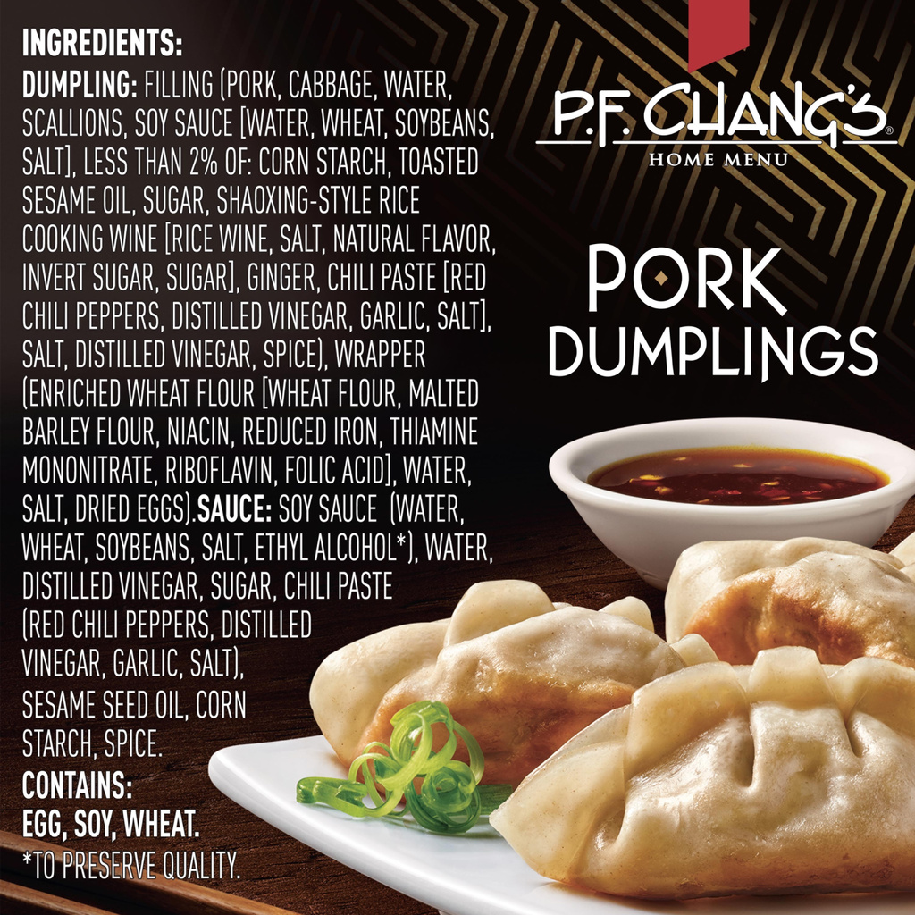 P.F. Chang's Home Menu Pork Dumplings-Ingredients