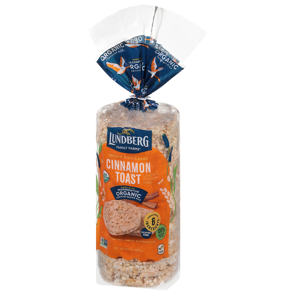 Lundberg Family Farms Rice Cakes, Whole Grain, Organic, Cinnamon Toast