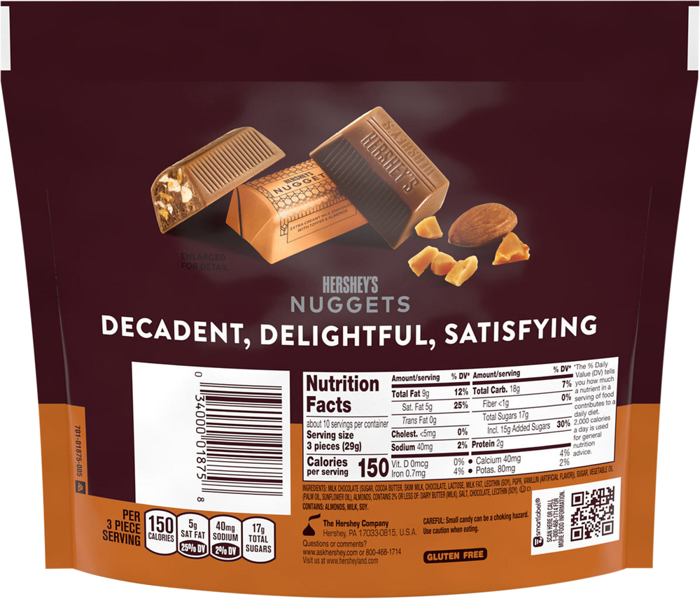 Hershey's Nuggets Milk Chocolate with Toffee & Almonds, Share Pack