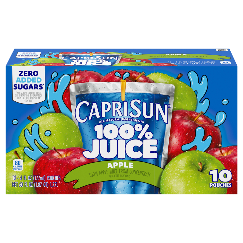 Capri Sun All Natural 100 Percent Fruit Punch Juice, 60 Fluid Ounce -- 4  per case.