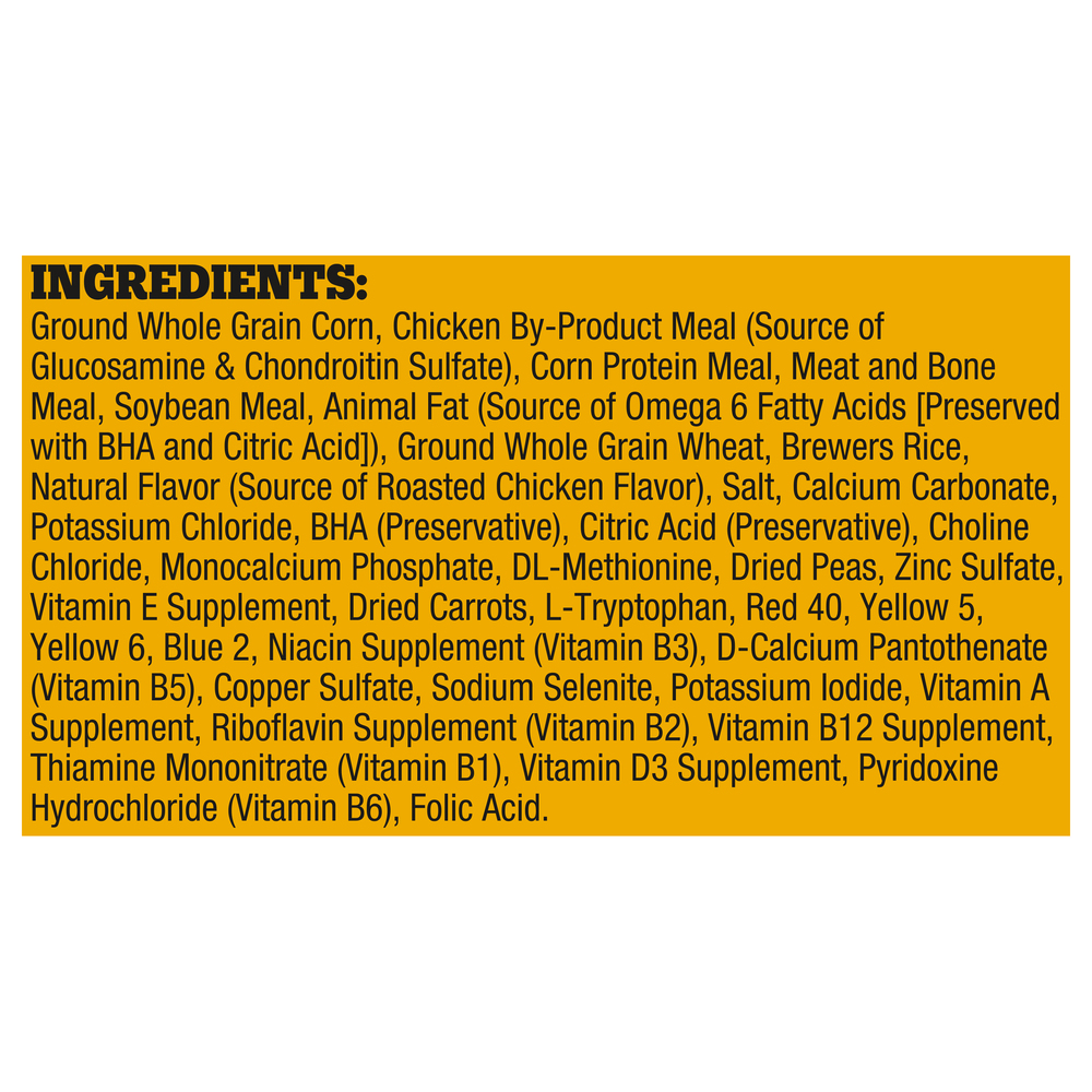 Pedigree dog food ingredients shop