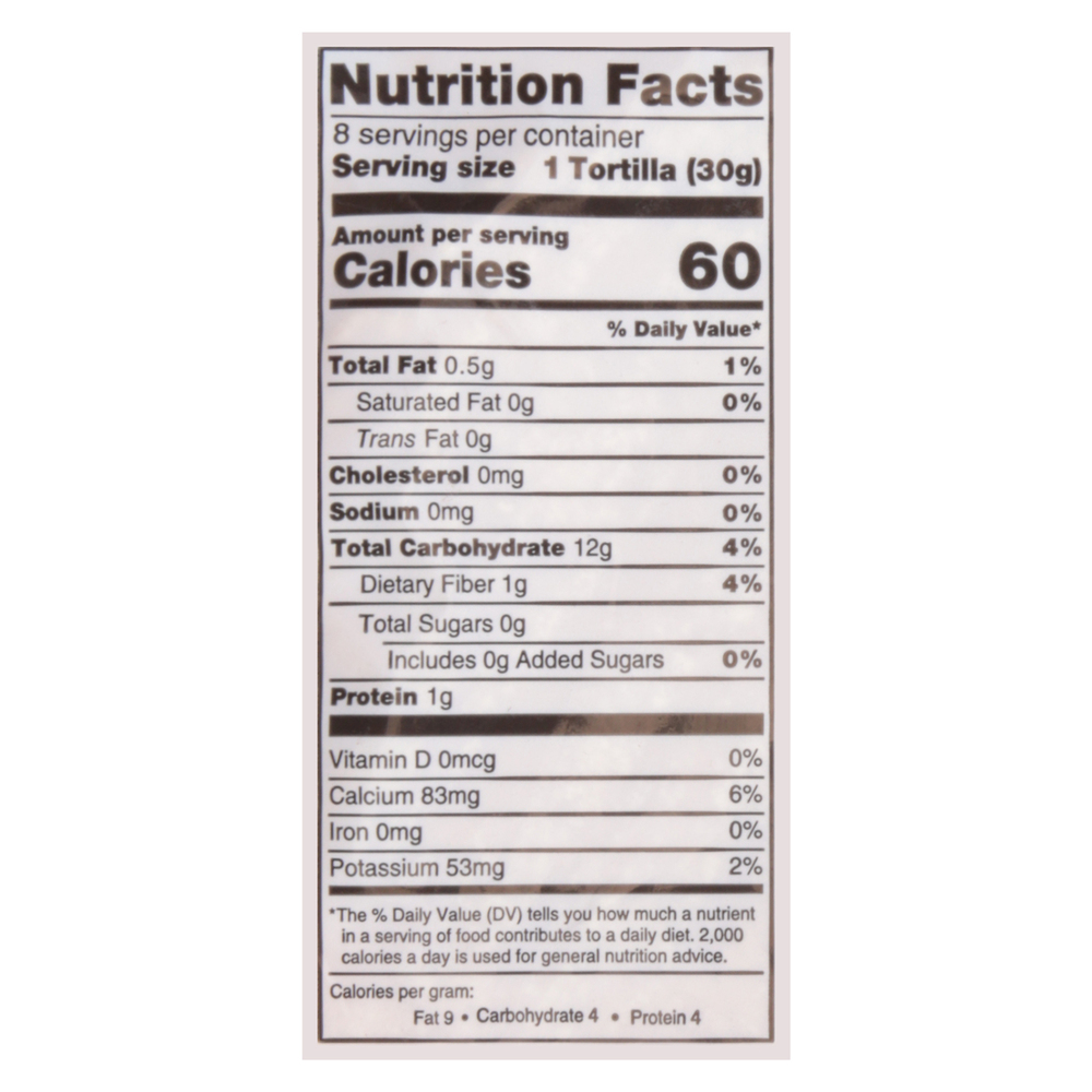 La Tortilla Factory Tortillas, Organic, Yellow CornNutritionFacts