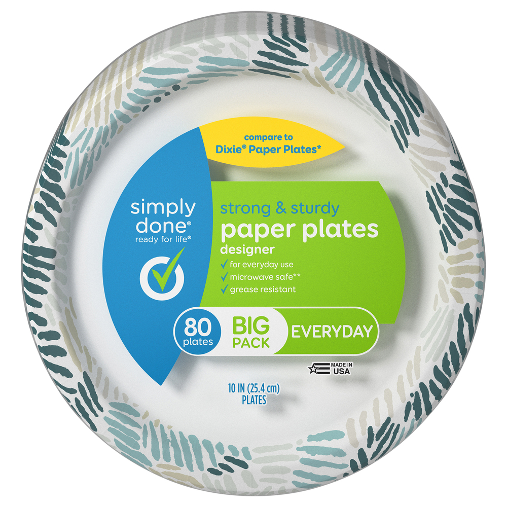 Simply Done Paper Plates, Designer, 10 Inch, Big PackMain