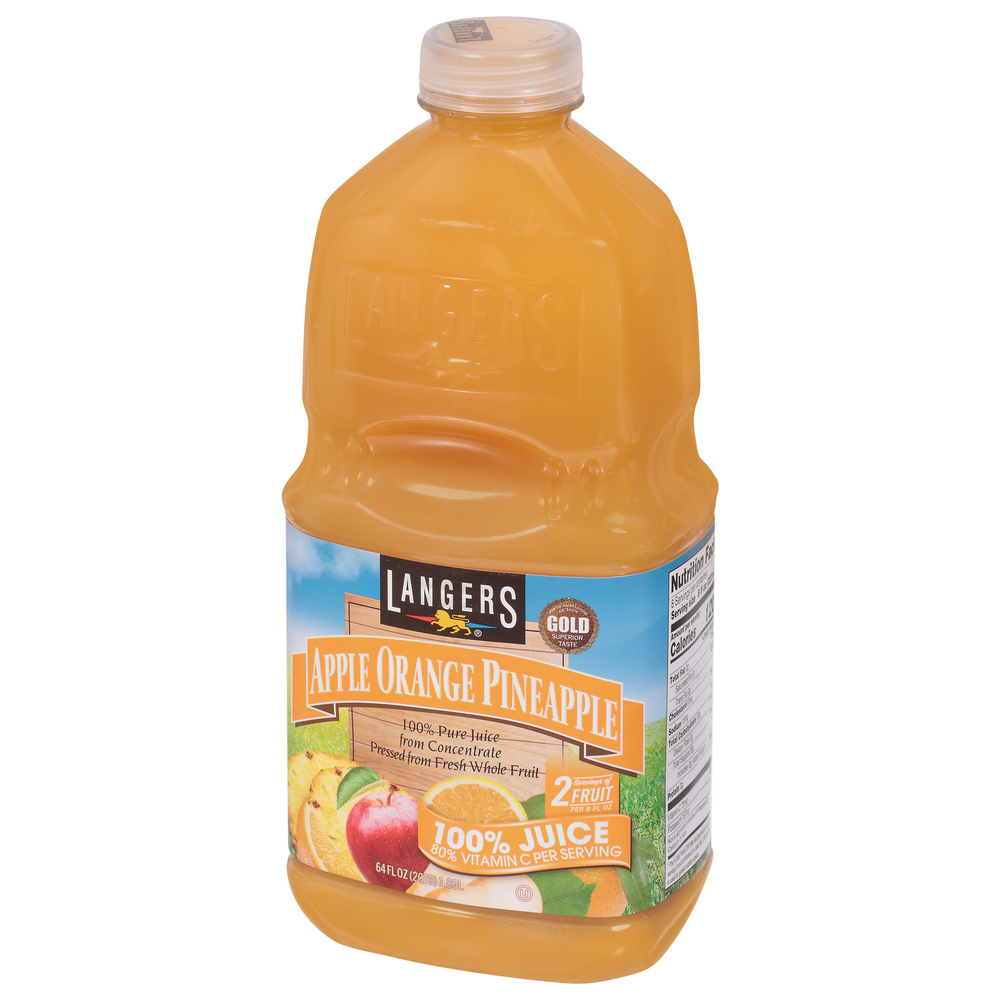 Langers 100% Juice, Apple Orange Pineapple-Front-Right-Elevated