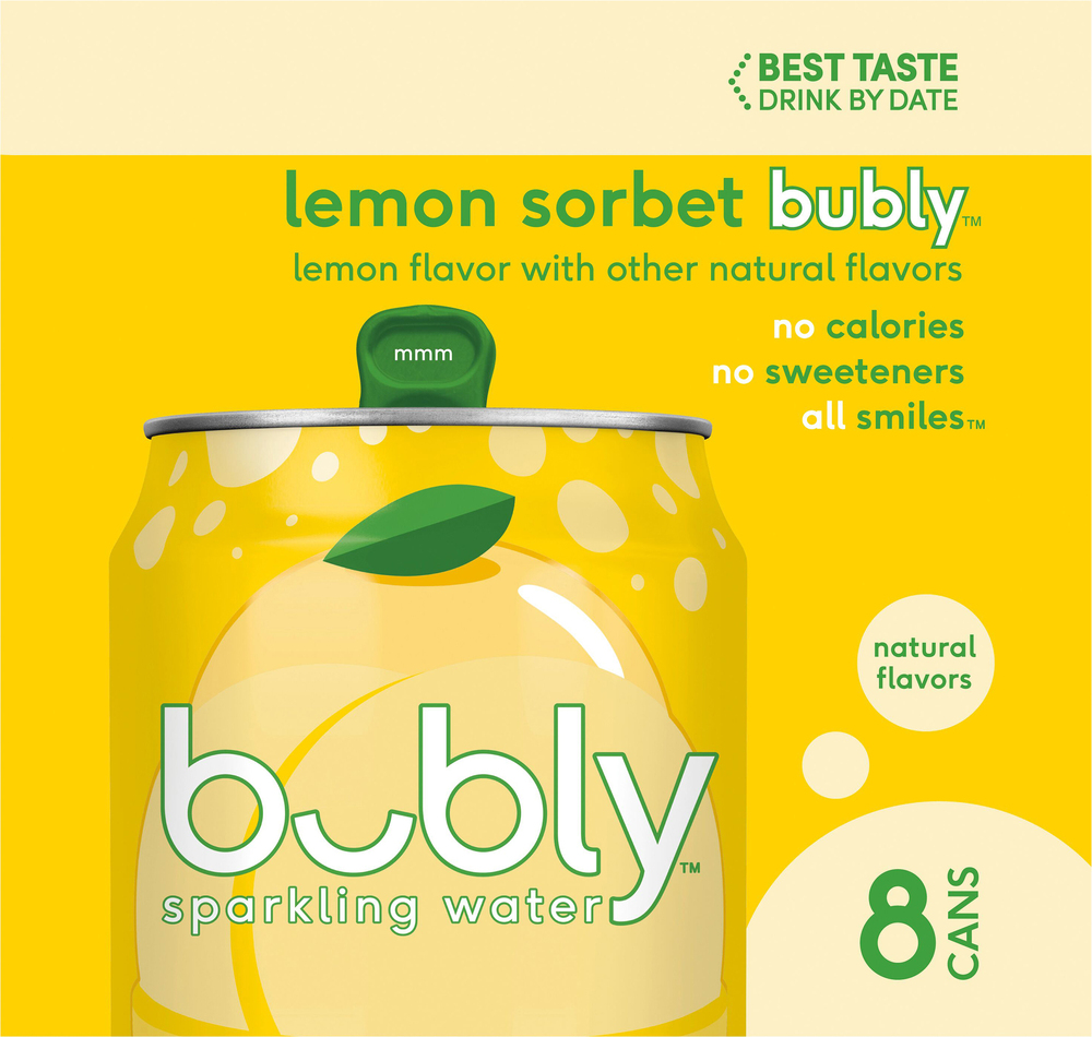Bubly Sparkling Water, Lemon SorbetPlanogramLeft