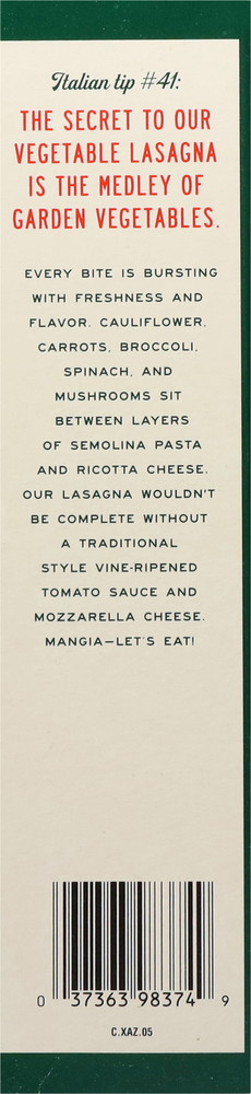 Michael Angelo's Lasagna, Vegetable, Family Size