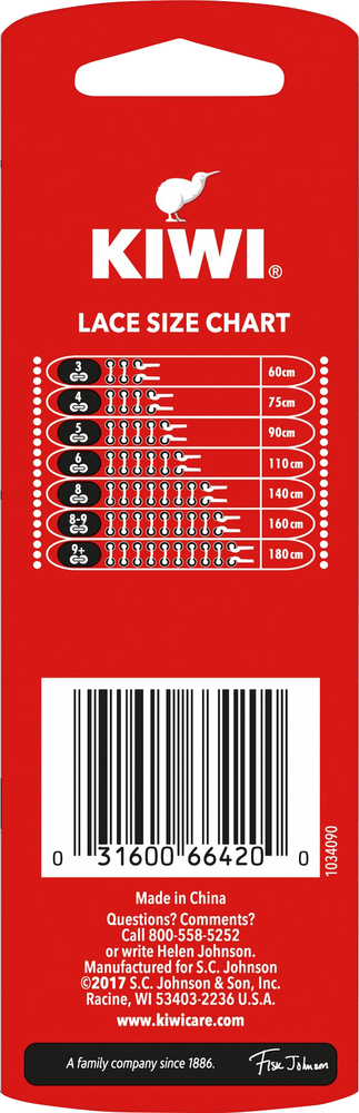 Kiwi Outdoor Laces Round Black 54 Inches