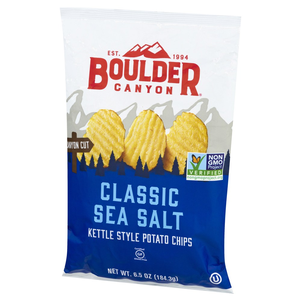 Boulder Canyon Natural Foods Canyon Cut Potato Chips, Kettle Cooked, Totally NaturalFrontRight