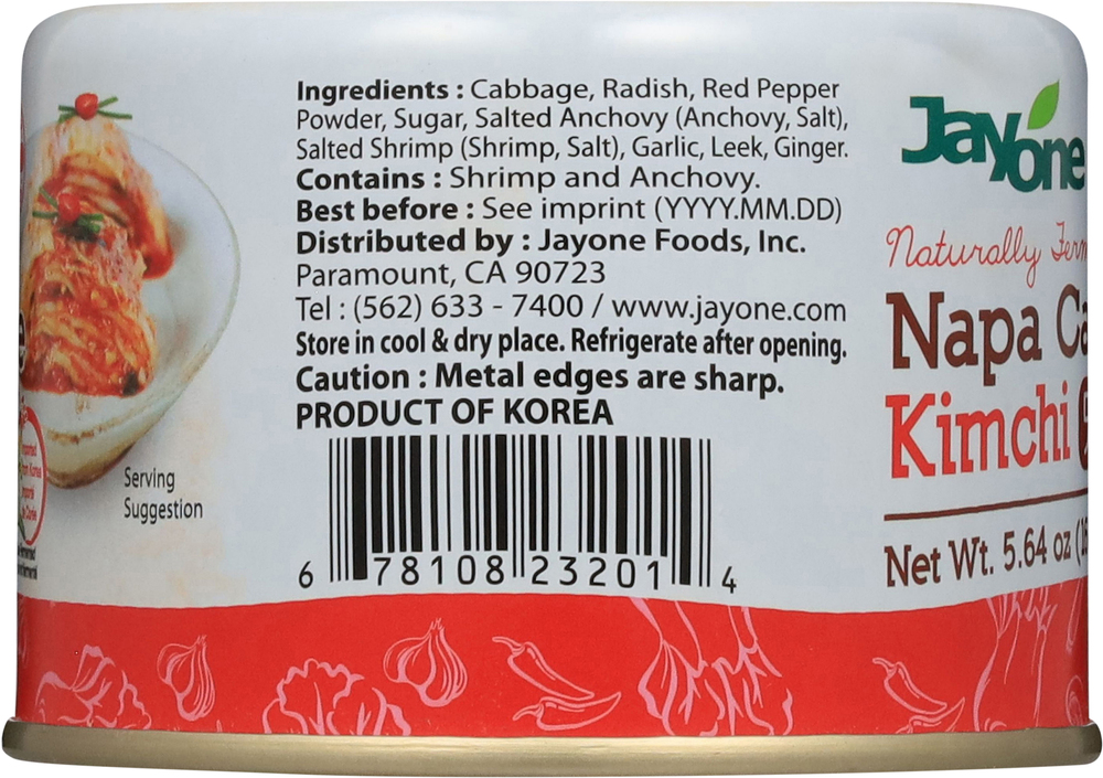 Jayone Kimchi, Napa CabbagePlanogramLeft