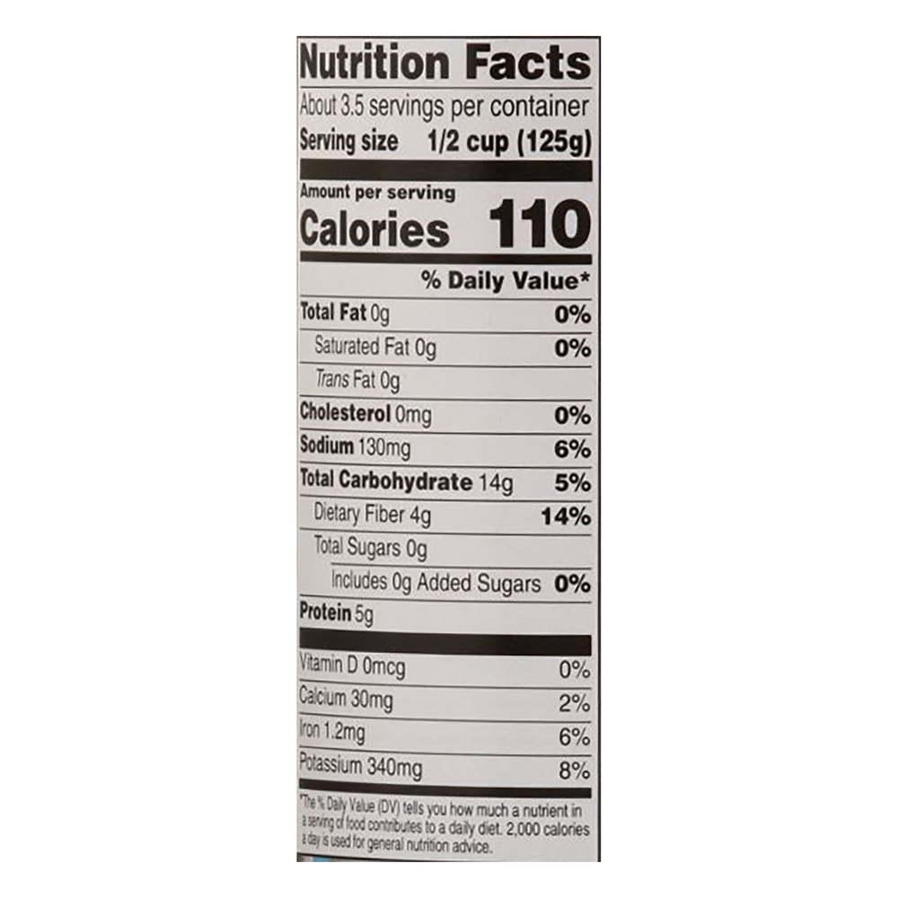 Raley's Low Sodium Black BeansNutritionFacts