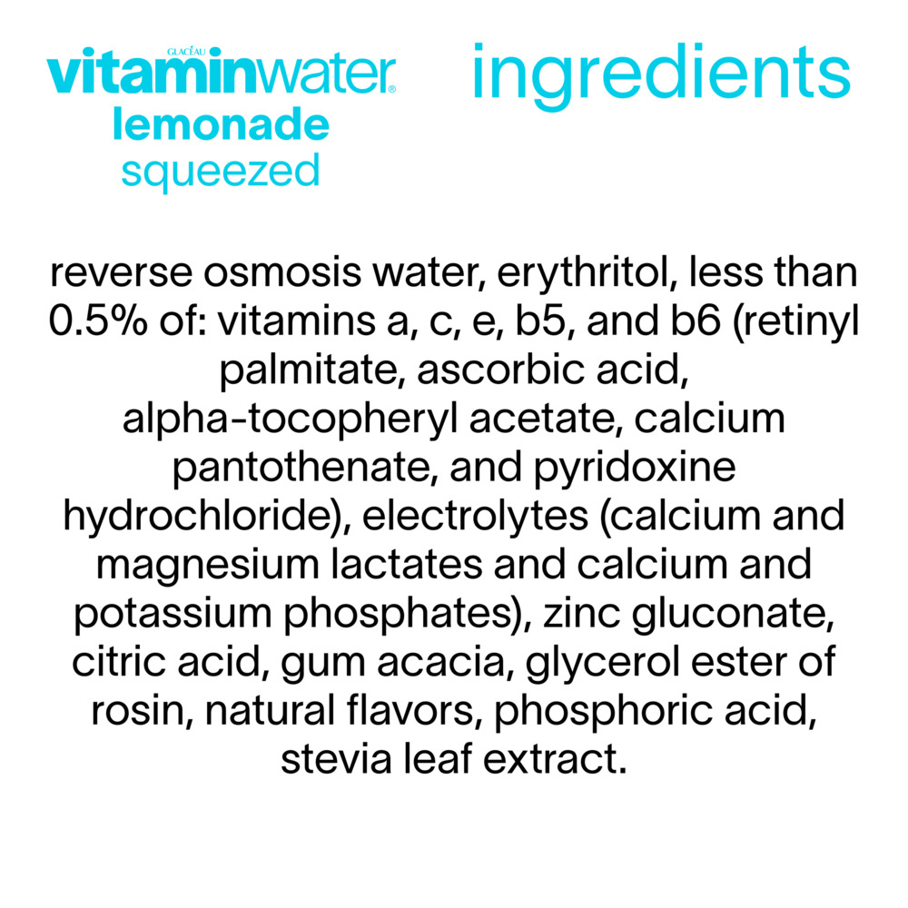 vitaminwater Sugar Squeezed, Electrolyte Enhanced Water W