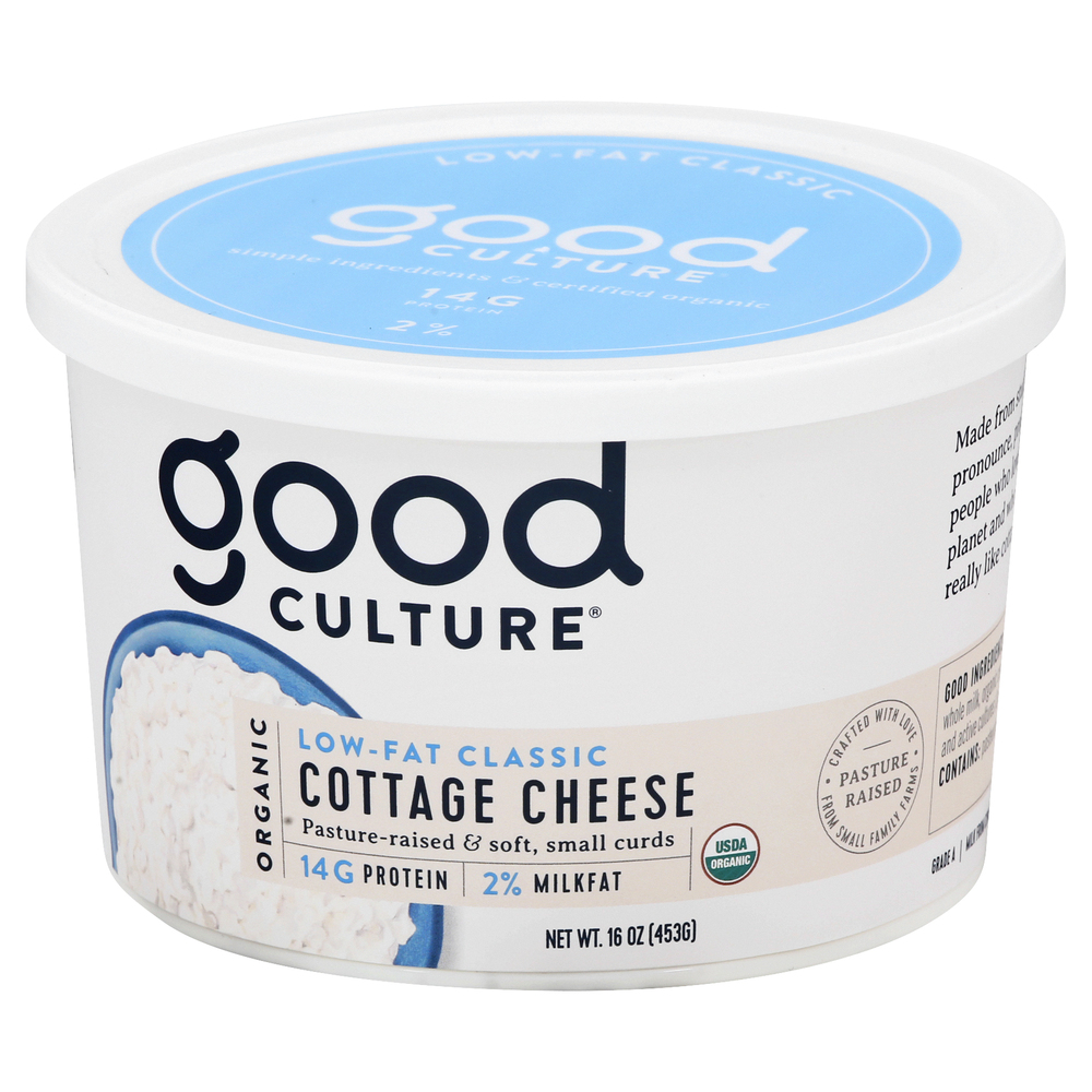 Good Culture Cottage Cheese, Organic, Low-Fat, 2% Milkfat Good Culture Cottage Cheese, Organic, Low-Fat, 2% Milkfat