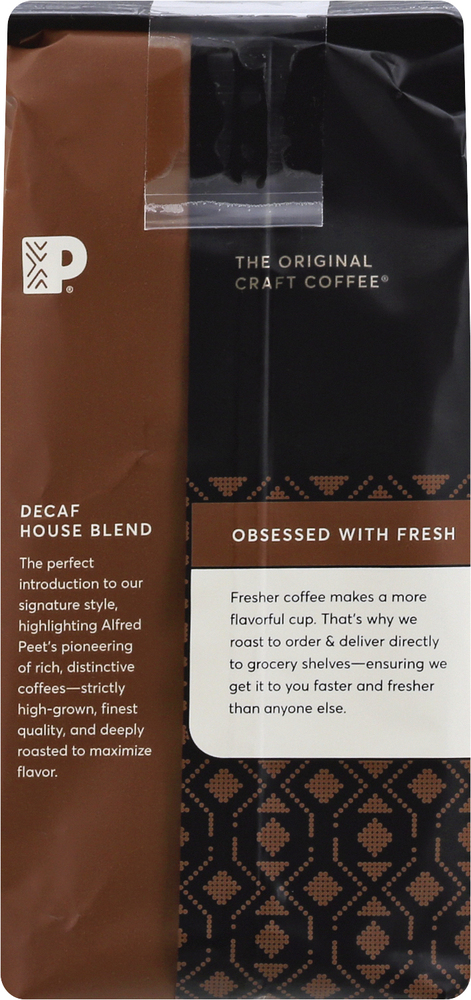 Peet's Coffee Decaffeinated House Blend Dark Roast Ground Coffee ...