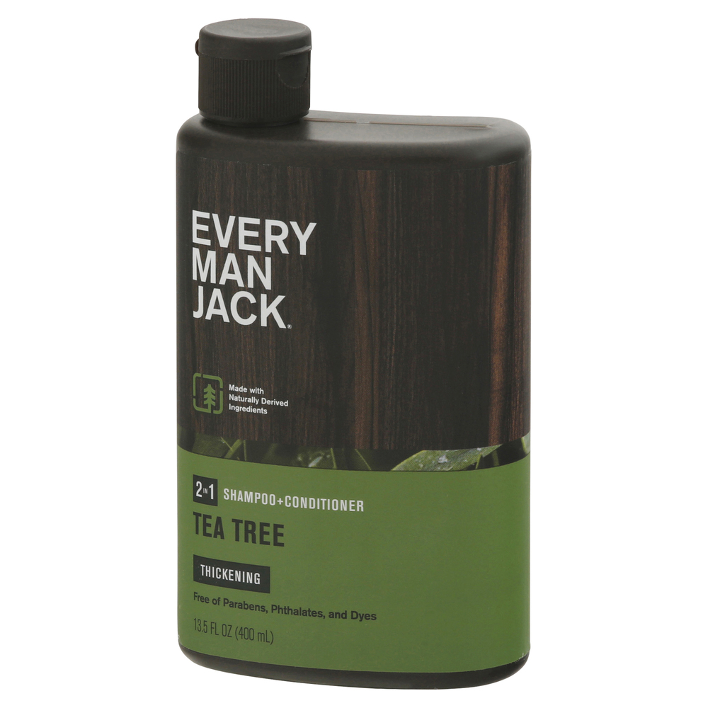 Every Man Jack Shampoo + Conditioner, Tea Tree, Thickening, 2 in 1