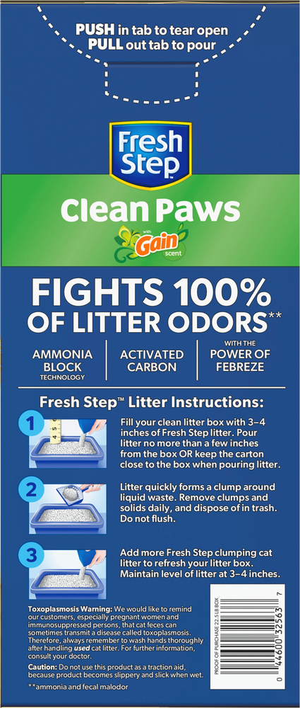 Fresh Step Clean Paws Clumping Cat Litter with Gain Scent