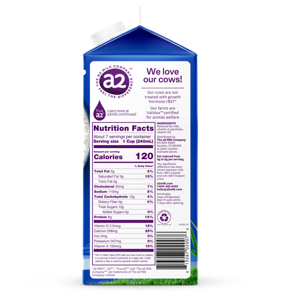a2 Milk 2% Reduced Fat Milk