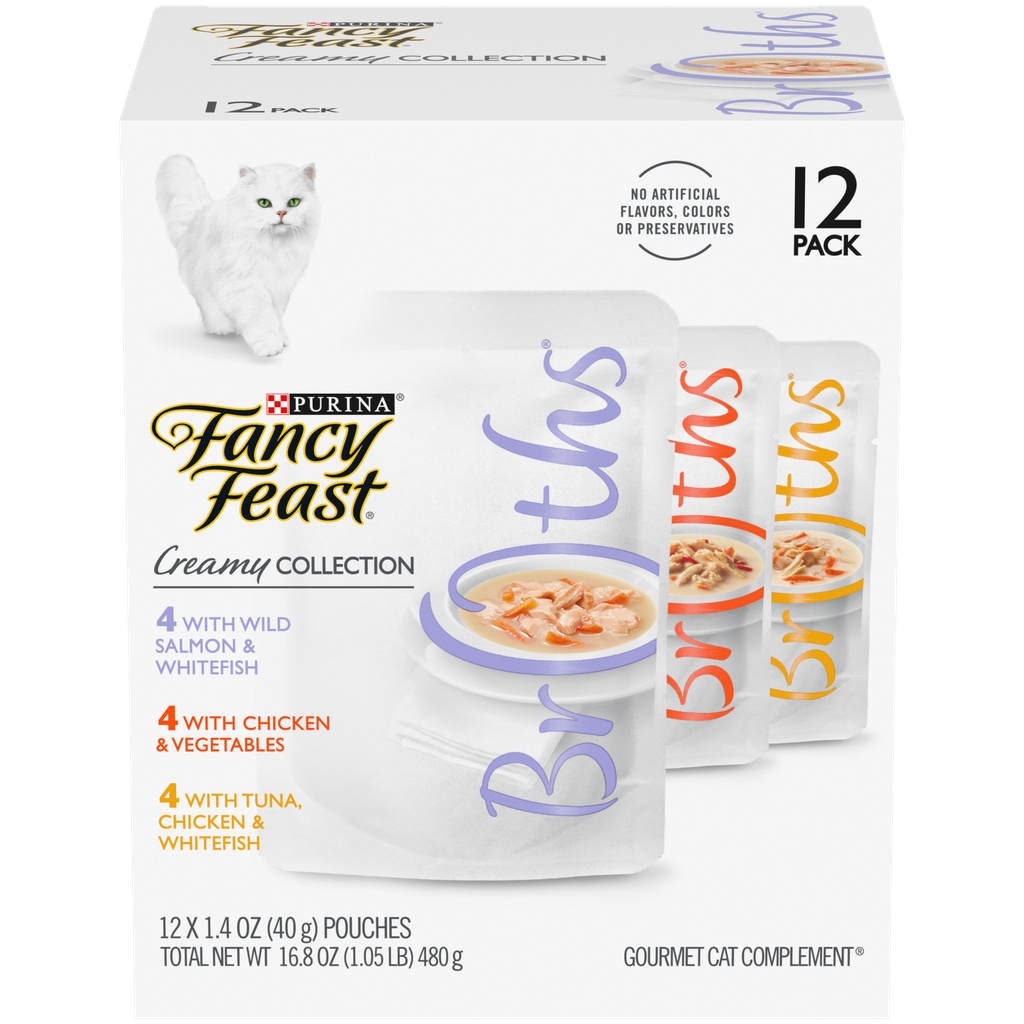 Fancy Feast Broths Gourmet Cat Complement Creamy Collection 12 Pack