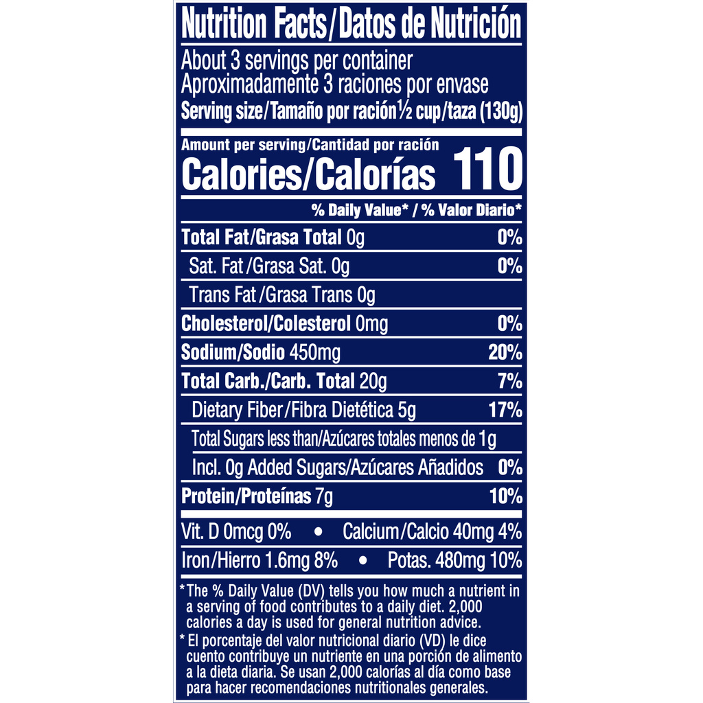 Bushs Best Black Beans Nutrition Facts