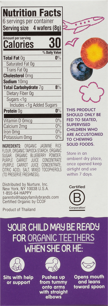 Happy baby teethers nutritional information on sale