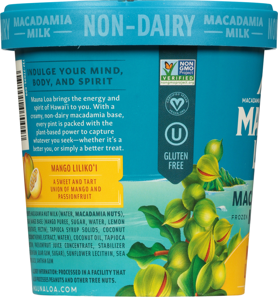 Mauna Loa Frozen Dessert, Non-Dairy, Mango Liliko'i, Macadamia Milk