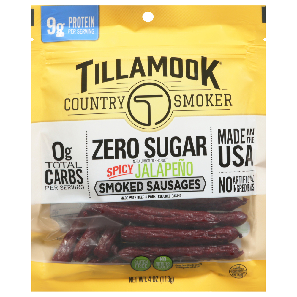 Tillamook Smoked Sausages, Zero Sugar, Spicy Jalapeno Tillamook Smoked Sausages, Zero Sugar, Spicy Jalapeno